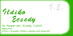 ildiko ecsedy business card